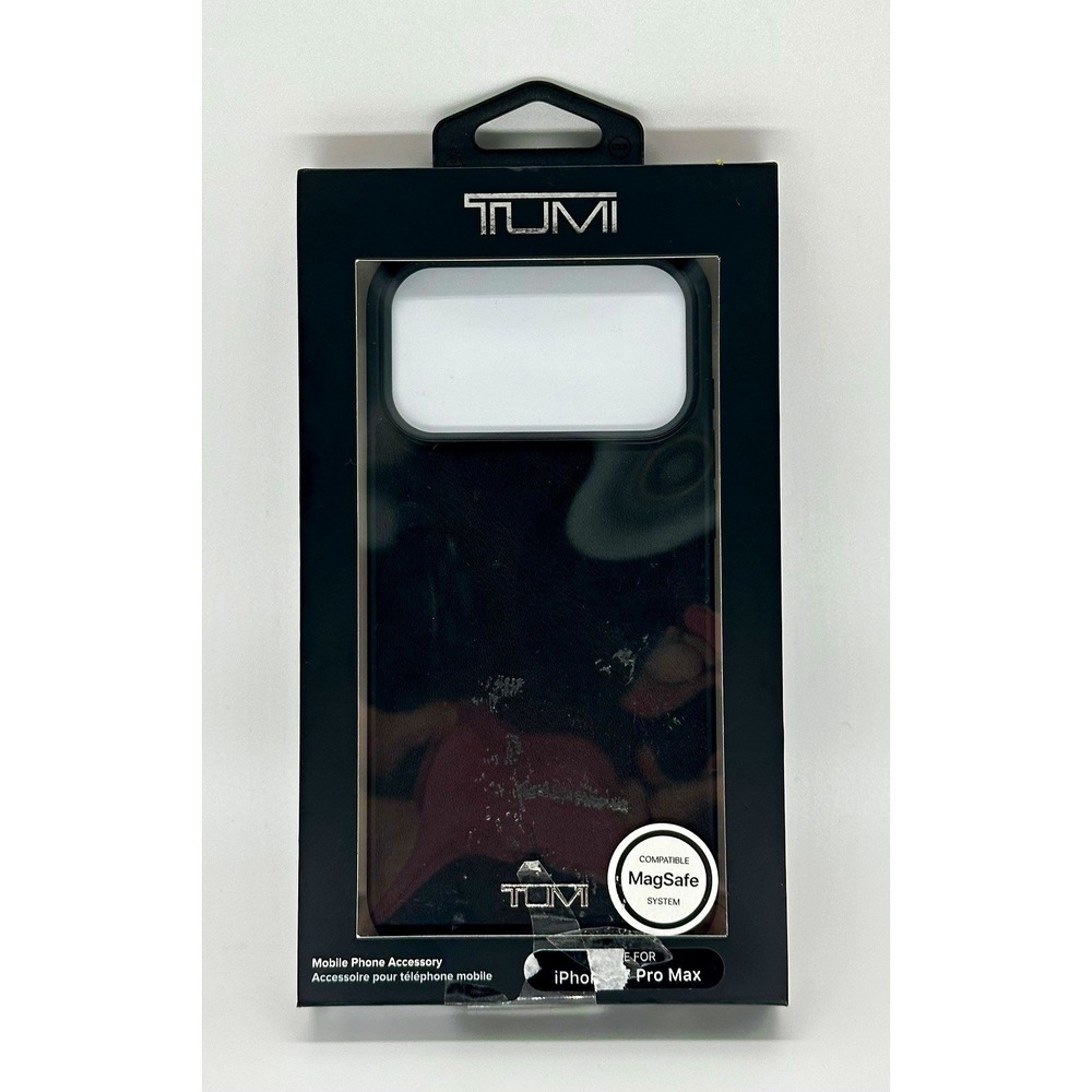 TUMI iPhone 17 Pro Max MagSafe Genuine Leather Protective Case Black New